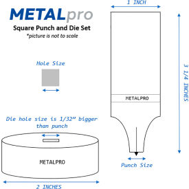 7/16" Square Punch & Die Set view 2