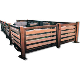 MODSTREET CO 202 Modstreet Parklet with 8 Panels, Solid Wood Panel Insert, 212"L x 104"W x 44"H image.