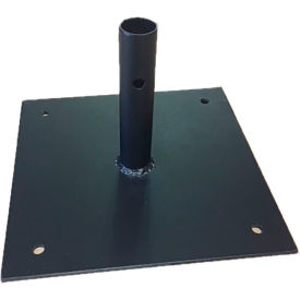 Base Support Steel Plate, 10"W x 10"D x 6"H, Drilled, Powder Coated Black view 2