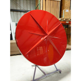 STM INDUSTRIES LLC 002 Red with 021-8+ pole Black STM Industries Fiberglass Umbrella, 72"W x 72"D, Round, Starburst, Includes 8 Pole, Red image.