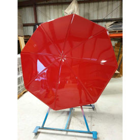 STM INDUSTRIES LLC 004 Red with 021-8+ pole Black STM Industries Fiberglass Umbrella, 72"W x 72"D, Octagon, Valance, Includes 8 Pole, Red image.