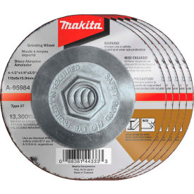 Makita Usa A-95984-25 Makita® INOX Grinding Wheel, 36 Grit, Type 27, 4-1/2" Dia x 1/4"T x 5/8-11" Cntr Hole Dia-25/Pk image.