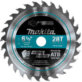 Makita Usa A-99960 Makita® Carbide-Tipped Cordless Plunge Saw Blade, Wood, 6-1/2"Dia, 28 TPI image.