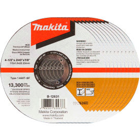 Makita Usa B-12631-10 Makita® INOX Thin Cut-Off Wheel, 60 Grit, Type 1, 4-1/2"Dia x 1/25"T x 7/8"Cntr Hole Dia, 10/Pk image.