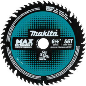 Makita Usa B-57342 Makita® Carbide-Tipped Max Effcy Cordless Plunge Saw Blade, Wood, MDF, Laminate, 6-1/2", 56 TPI image.