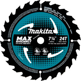 Makita Usa B-61656-10 Makita® Carbide-Tipped Max Effcy Ultra-Thin Kerf Circular Saw Blade, 7-1/4"Dia, 24 TPI, 10/Pk image.