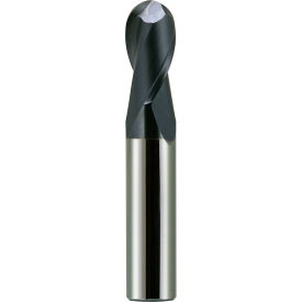 16mm Dia., 16mm Shank, 32mm LOC, 89mm OAL, 2 Flute Solid Carbide Ball Single End Mill, AlTiN 16mm Dia., 16mm Shank, 32mm LOC, 89mm OAL, 2 Flute Solid Carbide Ball Single End Mill, AlTiN