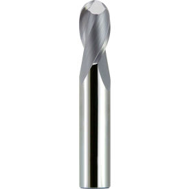 4mm Dia., 4mm Shank, 14mm LOC, 51mm OAL, 2 Flute Solid Carbide Ball Single End Mill, Uncoated 4mm Dia., 4mm Shank, 14mm LOC, 51mm OAL, 2 Flute Solid Carbide Ball Single End Mill, Uncoated