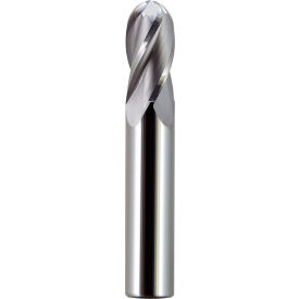 Melin Tool Company CCMG-1616-LB 1/2" Dia., 1/2" Shank, 2" LOC, 4" OAL, 4 Flute Solid Carbide Ball Single End Mill, Uncoated image.