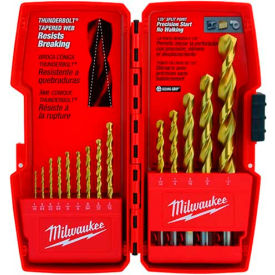 Milwaukee Electric Tool Corp. 48-89-0011 Milwaukee® 48-89-0011 Thunderbolt® 1/16"-1/2" 14Pc. Titanium Coated Drill Bit Set image.