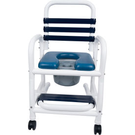 Mor-Medical International DNE-310-3TWL-SF Mor Medical International™ Deluxe Shower Commode Chair, Slideout Footrest, 310 lb. Capacity image.