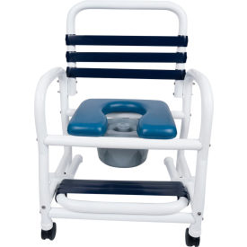 Mor-Medical International DNE-385-3TWL-SF Mor Medical International™ Deluxe Shower Commode Chair, Slideout Footrest, 385 lb. Capacity image.