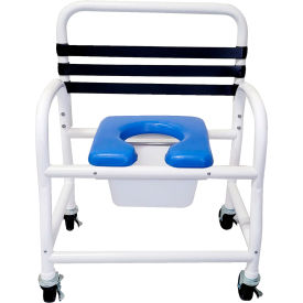Mor-Medical International DNE-435-4TWL Mor Medical International™ Deluxe Shower Commode Chair, Removable Soft Seat, 435 lb. Capacity image.