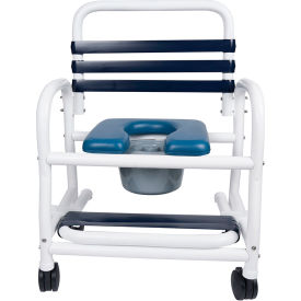 Mor-Medical International DNE-435-4TWL-SF Mor Medical International™ Deluxe Shower Commode Chair, Slideout Footrest, 435 lb. Capacity image.