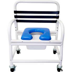 Mor-Medical International DNE-610-4L-BAR Mor Medical International™ Deluxe Shower Commode Chair, Removable Soft Seat, 610 lb. Capacity image.