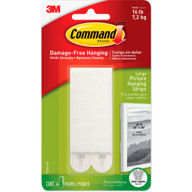 Command™ Damage-Free Picture Hanging Strip Pairs Up to 4 lb Large 0.75" x 3.65" White 4/PK