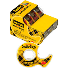 Scotch® Double Sided Tape w/ Dispenser 3136 1/2" x 250" 3 Rolls/PK