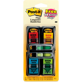 Post-it® Message Flags Value Pack "Sign Here" 1" Wide Assorted 200/Pack + FREE Arrow Flags