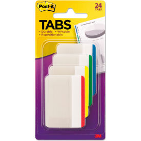 Post-it® Durable Tabs 2" Lined Primary Colors 24 Tabs/Pack