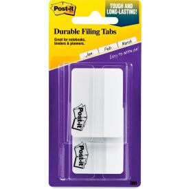 Post-it® Durable Tabs 2" Solid White 25 Tabs/Dispenser 2 Dispensers/Pack