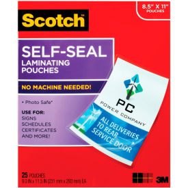 Scotch® Self-Sealing Laminating Pouches 9.5 mil 8 1/2 x 11 25/Pack