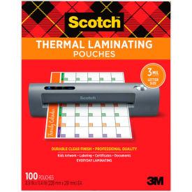 Scotch® Letter Size Thermal Laminating Pouches 3 mil 11 1/2 x 9 100 per Pack