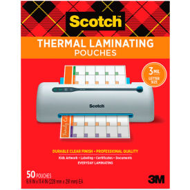Scotch® Letter Size Thermal Laminating Pouches 3 mil 11 1/2 x 9 50/Pack
