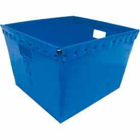 Minnesota Diversified Industries 1601-Blu-144 Corrugated Plastic Nestable Tote, 21x19x14, Blue image.