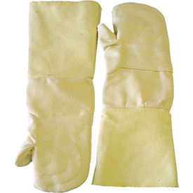 Mechanix Glove 184-KV-23 Chicago Protective Apparel Para Aramid Blend Quilted Mittens w/ Double Layer, 23"L, Yellow image.