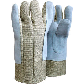Mechanix Glove FA-234-ZP Chicago Protective Apparel PBI® Blend Gloves w/ Full Split Leather Reinforcement, 14"L, Yellow image.