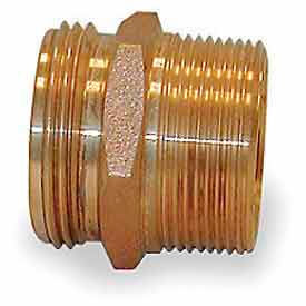 358-1561521 Fire Hose Double Male Nipple - 1-1/2 In. NPT X 1-1/2 In. NH - Brass