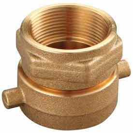 Fire Hose Double Female Solid Adapter - 1-1/2 In. NH X 1-1/2 In. NPT - Brass Fire Hose Double Female Solid Adapter - 1-1/2 In. NH X 1-1/2 In. NPT - Brass