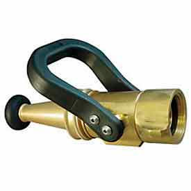 Fire Hose Shut-Off Nozzle - 1-1/2 In. NH - Brass - Stainless Lever Fire Hose Shut-Off Nozzle - 1-1/2 In. NH - Brass - Stainless Lever