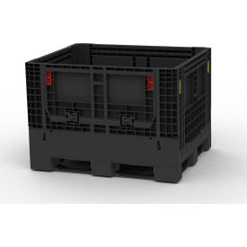 Global Industrial B3126883 Global Industrial™ Folding Bulk Shipping Container, 48"L x 40"W x 34"H, Gray image.
