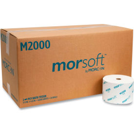 Morcon Tissue Small Core Bath Tissue Septic Safe 1-Ply White 3.9" x 4" 24 Rolls/Case