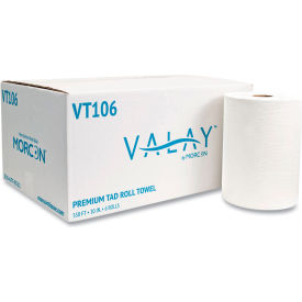 Morcon Tissue 10 Inch TAD Roll Towels 1-Ply 10" x 550 ft White 6 Rolls/Case 