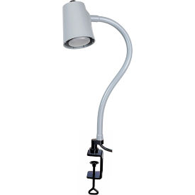 Moffatt Products 94300 Moffatt 18" Long Flexible Arm, 5 Watt LED Task Lamp w/ Quick Disconnect Coupler Base, Gray image.