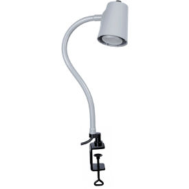 Moffatt Products 94330 Moffatt 18" Long Flexible Arm, 5 Watt LED Task Lamp w/ 2" Opening C-Clamp Base, Gray image.