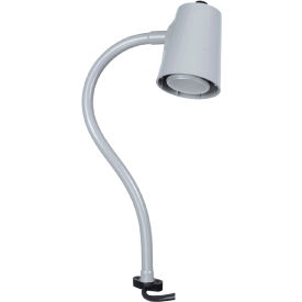 Moffatt Products 94350 Moffatt 18" Long Flexible Arm, 5 Watt LED Task Lamp w/ 2" Screw Down Direct Mount Base, Gray image.