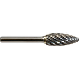 MASTERCUT TOOL CORP SH-2NX-GI Global Industrial Flame Shaped Bur For Stainless Steel, 2-1/2"L x 1/4" Shank Dia. image.