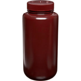 Thermo Scientific 2106-0016 Thermo Scientific Nalgene™ Wide-Mouth Amber HDPE Bottles, 500mL, Case of 48 image.
