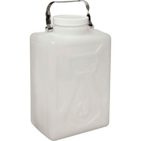 Thermo Scientific 2212-0050 Thermo Scientific Nalgene™ Rectangular HDPE Carboy with Steel Handle, 20 Liter, Case of 4 image.