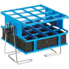Thermo Scientific 30187 Thermo Scientific Half-Size Test Tube Rack Clamp, For 21-25mm Tubes, 4 x 4 Array, Blue image.