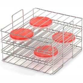 Thermo Scientific 3166183 Thermo Scientific Stainless Steel Petri Dish Rack, Holds 80 x 50mm or 30 x 90mm Petri Dishes image.