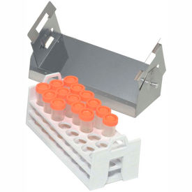 Thermo Scientific 600079 Thermo Scientific Adjustable Test Tube Rack with Holder, 24 Places, 26-30mm Tubes image.