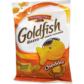 Marjack CAM13539 Pepperidge Farm® Goldfish® Crackers, Cheddar, 1.5 Oz, 72/Carton image.
