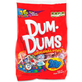 Marjack SPA71 Dum Dum Original Pops Candy, Assorted Flavors, 33.9 oz., 200/Bag image.