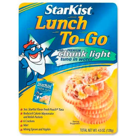Marjack SKIDEL495430 StarKist® Lunch To-Go® Tuna Kit, Chunk Light, 4.5 oz, 12/Carton image.