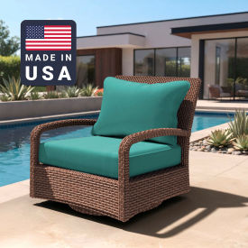 California Umbrella Deep Seat Cushion Rectangular Memory Foam Core Sunbrella Aruba Fabric 