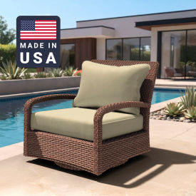 California Umbrella Deep Seat Cushion Rectangular Memory Foam Core Sunbrella Antique Beige Fabric 